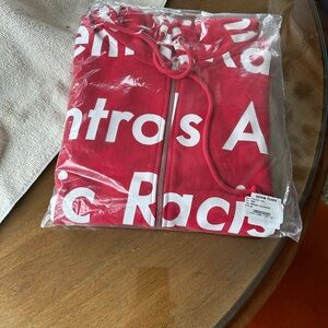 Denim Tears Red Graphic Zip Up Hoodie